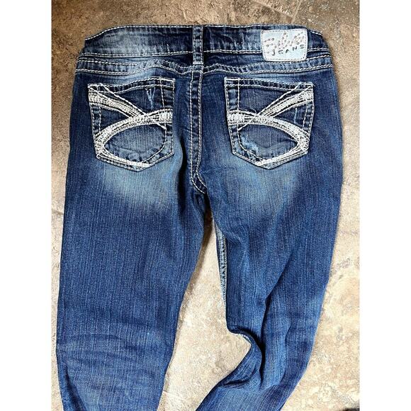 Silver Twisted Bootcut, distressed stretch denim jeans, women's 27 / 35 - Picture 10 of 12